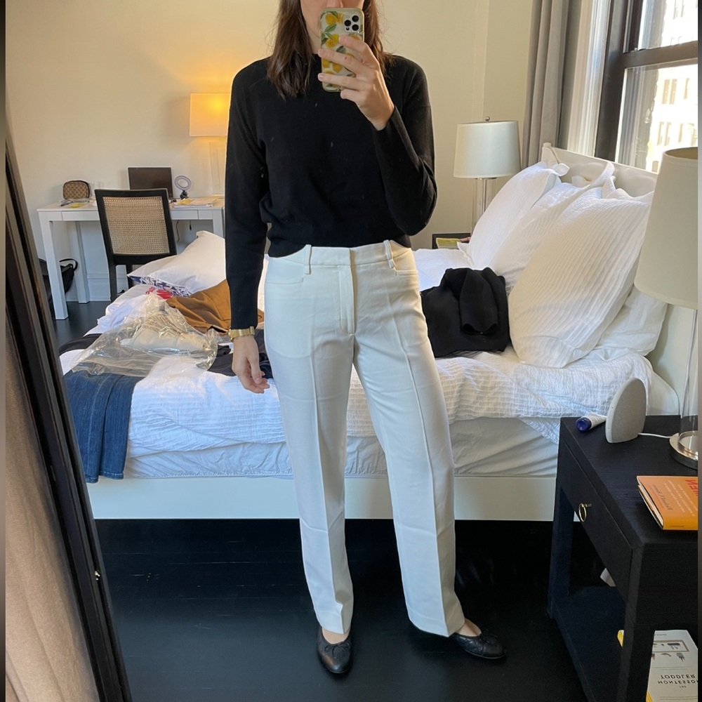 NEW Banana Republic High Rise Straight Leg Pant in Cream